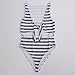Inorin Women’s Sexy High Waist Gray Stripe Printed One Piece Swimsuits Beach Wear