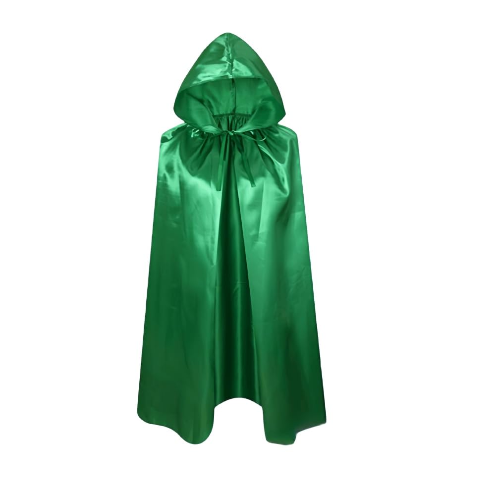 Proumhang Green Hooded Cape Kids Hooded Robe Cloak Witch Cloak Vampires Cape Devil's Cloak Grim Reaper Cape for Boys Girls Halloween Masquerade Christmas Cosplay Fancy Dress Party 80cm/31.5" — image 1