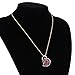 ZJchao 24K Women Purple Gold Rose Pendant Necklace Gift for Her Plated Rhinestone Heart Shaped Present for Wife Girlfriend Valentine's Day, Great Anniversary, Birthday, Wedding