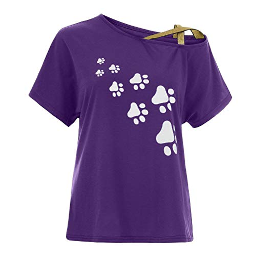 Womens Sexy Tops 2019, YEZIJIN Women Casual Summer Loose Off Shoulder T-Shirt Short Sleeve Tops Blouse Purple