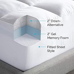 LUCID 4 Inch Down Alternative and Gel Memory Foam