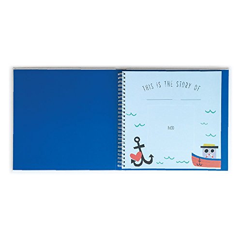 Lucy Darling Little Captain Baby Memory Book - First Year Journal Album To Capture Precious Moments - Milestone Keepsake For Girl - Made In USA