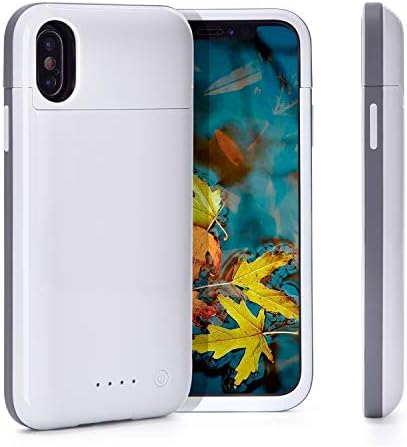 iPhone X/XS Battery Case, KULOCO Portable Charge Case 5200mAh Rechargeable Extended Battery Protective Charging Case Pack for iPhone X(5.8inch)-White