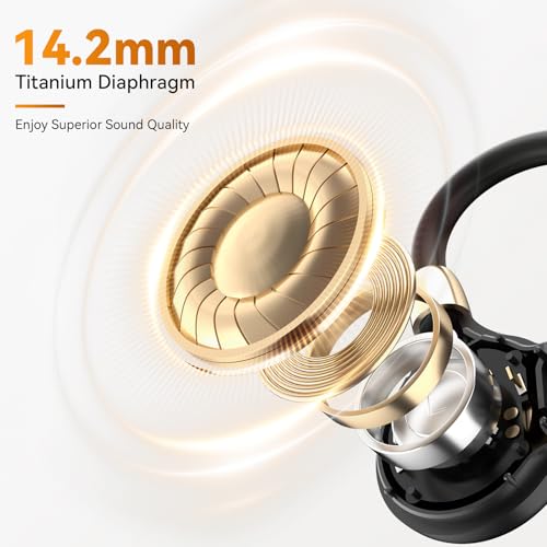 OHAYO Running Headphones Wireless, Open Ear Headphones Wireless, Bluetooth V6.0 Earphones, Noise Cancelling Mics, IPX7 Waterproof,10h Playtime for Running, 2h Magnetic Fast Charging