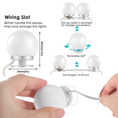 Velouer Vanity Mirror Lights Kit,10 Hollywood Style led Bulbs for Dressing Vanity Set Bedroom Bathroom, Makeup Lights Decorative,Best Gift for Anniversary, Christmas (Mirror Not Included) …