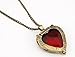Angel Brand Vintage jewelry red gemstone heart love pendant long chain necklace Angel Wing Red, Free