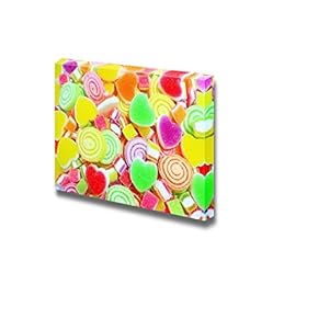 Canvas Prints Wall Art - Colorful Candy/Sweets on a Background | Modern Wall Decor/Home Decoration Stretched Gallery Canvas Wrap Giclee Print & Ready to Hang - 12" x 18"