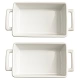 HIC Harold Import Co White Porcelain Individual 8.5 x 5.5 Inch Lasagna Pan, Set of 2