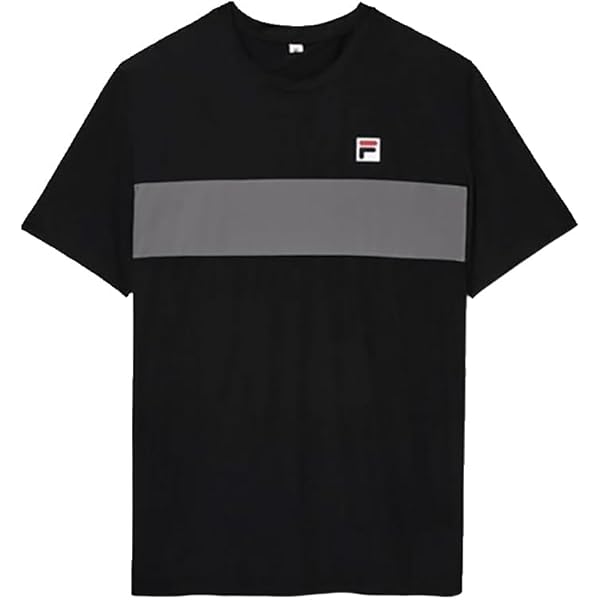 【FILA】Mesh material mixed performance short sleeve Tshirt Fila Printed T-Shirt | Amazon.com