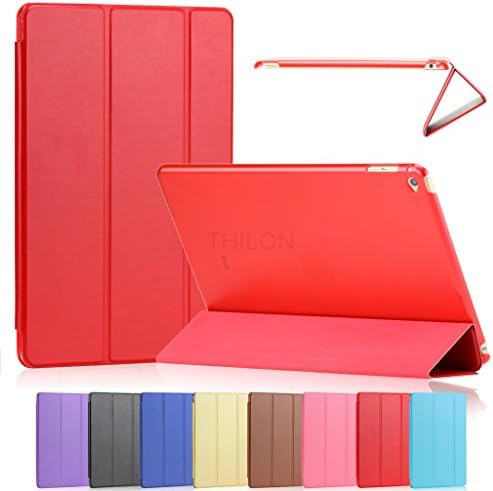 iPad Air 2 Cover, iPad Air 2 case , Thilon TM Tri-fold iPad 6 Case, Ultra Slim and Light weight, Great Auto Wake up / Sleep smart function, High quality iPad Air 2 Cover (Red)