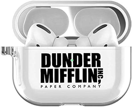 Daft Threads Airpods Pro Clear Case Cover – The Office Tv Show Merchandise,Clear Premium Hard Shell Accessories Compatible with Apple AirPods Pro (Dunder Mifflin)
