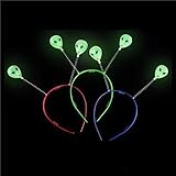 Play Kreative Glow in The Dark Alien Head Boppers - Set of 12 Fun Party Favors Alien Headband with Glow in The Dark Effect