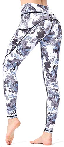 image for BUZZYFUZZY Printed Leggings for Women with Pockets High Waist Tummy Co