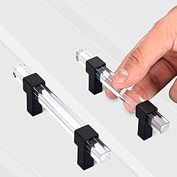 Peaha 10 Pack Black Cabinet Pulls Acrylic Drawer