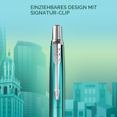 Jotter Kugelschreiber | Special Edition | Miami-Türkis mit Chrome-Zierteilen | Mittlere Spitze | Blaue Tinte | Geschenkbox