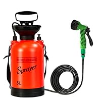 CLICIC 1.3 Gallon Pressure Sprayer with 7 Spray Modes, Camping Shower with Removable Hose and Shower Head for Camping Outdoor Traveling Hiking