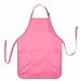 Apron Commercial Restaurant Home Bib Spun Poly Cotton Kitchen Aprons (2 Pockets) (1, Pink)