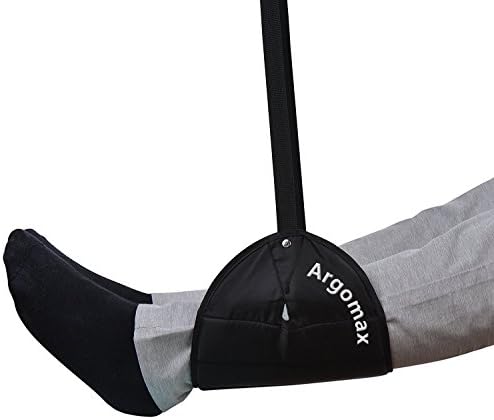 Argomax Foot Rest, Portable Travel Footrest Flight Carry-on Foot Hammock Support for Desk Portable Adjustable Footrest(Black)