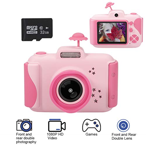 ONETEKS WiFi Kids Camera, Wireless Mini Digital Video Camera 12MP HD Recorder Dual Cameras 2.0 Inch LCD Display Camcorder Toys Gifts for Children Kids Fit for Apple Android Smartphone (Pink-B)