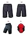 Przewalski Men's Mountain Bike MTB Shorts, Baggy Biking Cycling Shorts Removable Padded Underliner,2:Black Shorts with Liner,Large