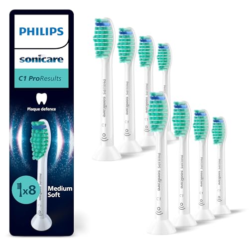 Philips Sonicare C1 ProResults, cabezales de cepillo dental de repuesto originales, blanco, paquete de 8, HX6018/87