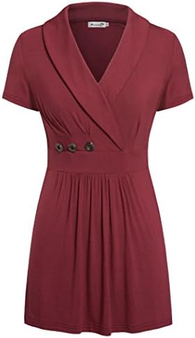 Ladies Tops to Wear With Leggings,Kissmay Short Sleeve Ruched Tunic Blouses XXL