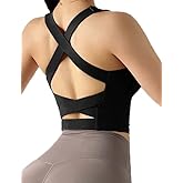 Women's Strappy Sports Bra Criss Cross Back Crop Tank Top Padded Fitness Workout Tops Longline Yoga Bras