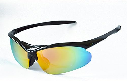 PLAYBOOK Custom sport sunglasses changeable 5 lens glasses fashion polarized cycling glasses (Black)