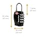 1 Pack TSA Approved Luggage Locks for Travel Safety, Small 4 Digit Combination Padlocks for Suitcases, Lockers & Bags