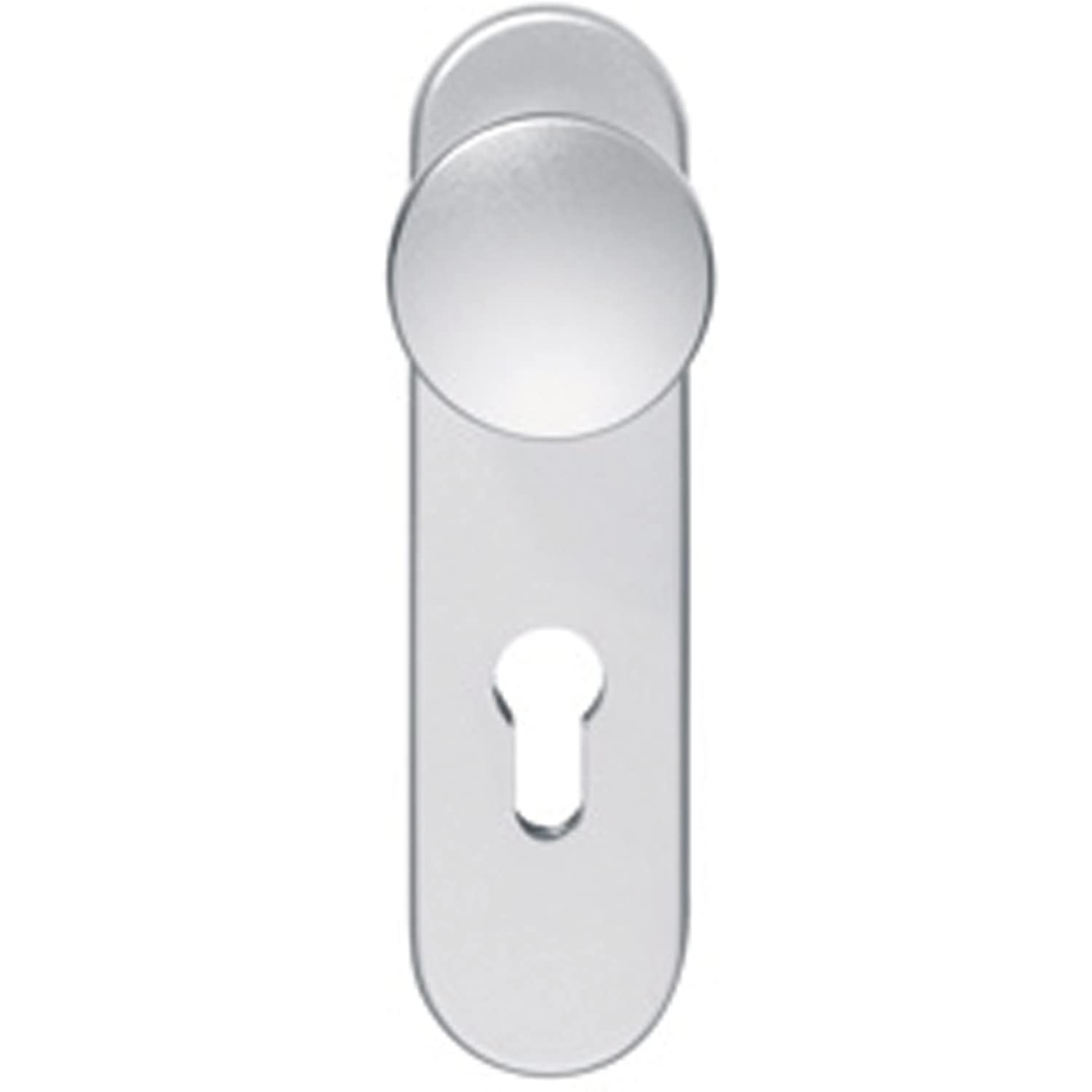 ECO K 130 Short Button Plate (Door Knob) PZ 72, Door Knob for Escape Doors, Aluminium, Silver Anodised