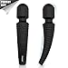 PHANXY® Vibrating Cordless Wand Massager with 9 Colors Breathing Light & 9 Patterns Waterproof Handheld Electric Massager for Shoulder, Neck, Back, Body Pain & Muscle Knots Release(Black)