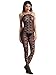 Amoretu Womens Lingerie Sheer Bodystocking Crotchless Pantyhose Black Striped Tights