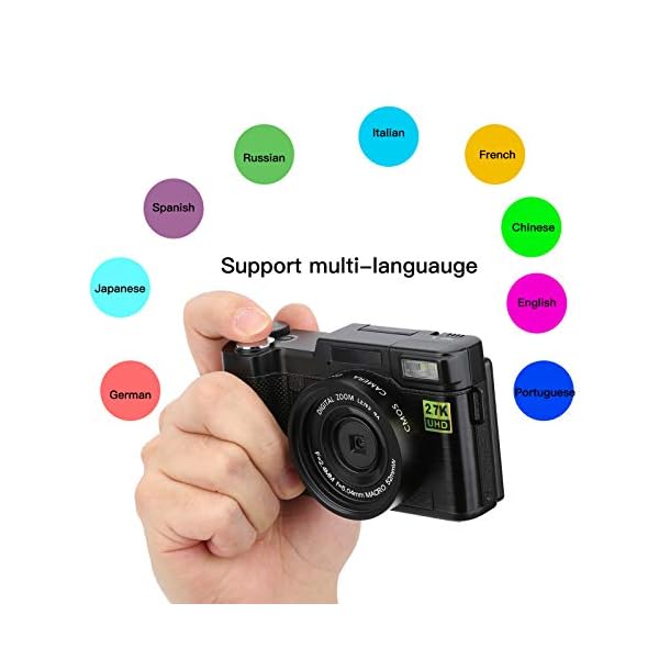 DAUERHAFT Eingebauter 800mAh Akku Digital Camcorder Digitalkamera 2.7K Digitalkamera, Fotoaufnahme – Bild 7
