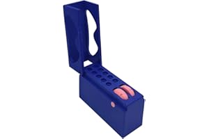 MISEMIKO Dental Endodontic File Holder with Endo File Measure, 10 Holes Disinfection Organizer Case Root Canal File Holder with Measuring Ruler (Blue)