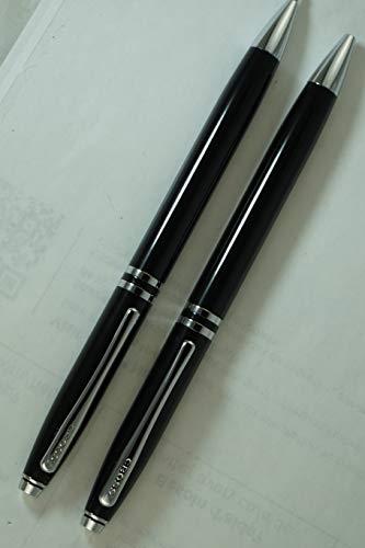 Cross Classic Executive Companion Avatar Black Lacquer and Extremely Polished Chrome Appointments with Distinctive Cross Special Signature Mid Rings, Pen and 0.7MM Pencil Set. A Great Gift - Thumbnail 6