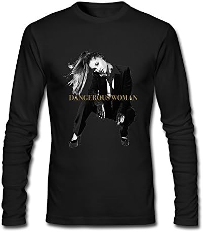 Ariana Grande Tour 2016 Dangerous Woman Fan Logo Long Sleeve T-Shirts For Men Black