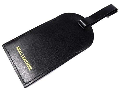 Leather Luggage Tag Name (BLACK)