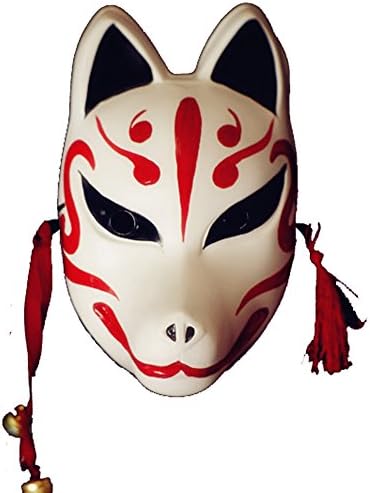 Full Face Japanese Style Hand-Painted Fox Masquerade Masks Carnival HalloweenParty