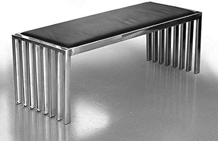 Banque Acier Inoxydable Acier Musee Banc Longueur 122 Cm X Profondeur 46 Cm X Hauteur 43