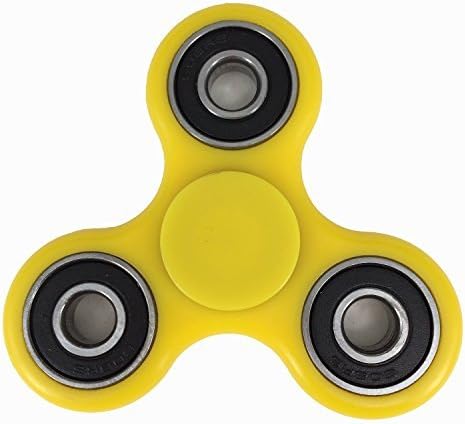 Fidget Spinner Toy stainless steel Bearing High Speed Perfect For Anti Stress, ADHD, Anxiety, and Autism Killing Time For Kids/Adult 7 Colors (Yellow)