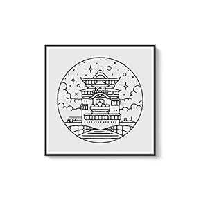 Framed Canvas Home Artwork Decoration Night Canvas Wall Art for Living Room, Bedroom - 16x16 inches