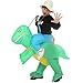 Qshine Inflatable Rider Costume Riding Me Fancy Dress Funny Dinosaur Dragon Funny Suit Mount Kids Adult (Child, Green)