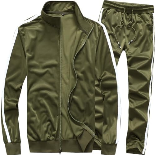 Floette Men Retro Windbreaker Track Suit Track Jacket Track Pant