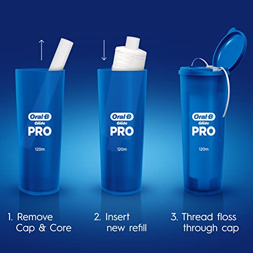 OralB Glide PRO Refillable Dental Floss Starter Kit + Refill, 240m