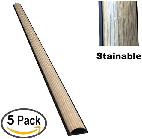 ChordSavers StudioSaver Medium Cord Cover Wooden Finish Wire Cable Protector - Stainable - 36" (3 Feet) [5 Pack]
