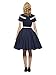 Maggie Tang 50 60s Rockabilly Vintage Gossip Girl Swing Gown Dress Navyblue S