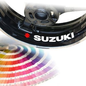 1 Set SUZUKI + LOGO Rim Sticker Decal (4 Pieces) for 2 Wheels