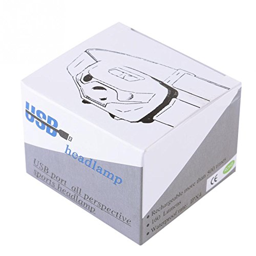 LED headlamp Flashlight 200 Lumen, SMEAMUS USB cable rechargeable LED headlamp, IPX4 Waterproof Bright Cree Headlamp, 3 light modes, 150LM, With 1200mAH batteries, for camping, outdoor and sports