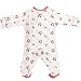 Babysoy Baby Organic Cotton Pattern Footie Pajamas (Pink Bear, 12-18 Months)