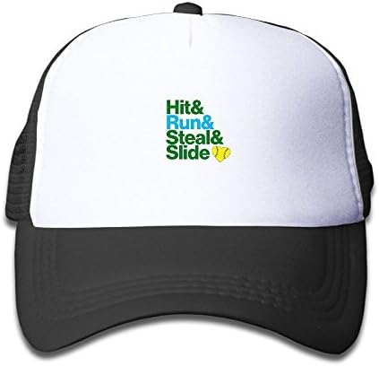 Jiajialiu Mesh Back Trucker Cap Hit Run Softball Adjustable Printing Cool Snapback Hat For Kids